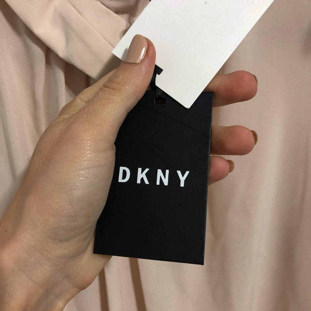 New DKNY Sheer Pink Collar Blouse - Picture 7 of 11